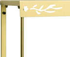 Elegant Gold Wall Shelf — 2 Tier Decorative Metal Storage Floating Shelf with Openwork Floral Pattern, 20" x 24"