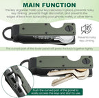 Key Organizer, Chain Holder Organizer, Minimalist Holder for keychain Secures 1-5 Keys