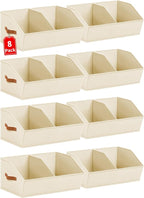 Homsorout Closet Organizers and Storage Bins - 8 Pack Collapsible Divided Trapezoidal Cube Storage Bins Baskets with Orange H