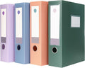 A4 Storage File Boxes Large Capacity Plastic Archives Cases with Lid, 75mm deep, 4 Colores Folding Document Storage Box for O