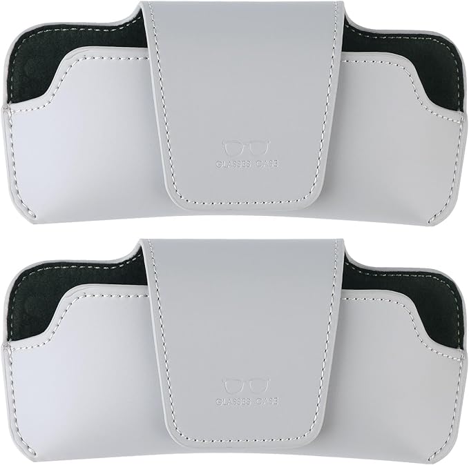 Car Sunglasses Holder for Car Visor Vegan Leather Auto Eyeglass Case with Clip Automotive Interior Visor Accessories