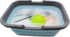 SAMMART SAMMART 9.2L (2.37Gallon) Collapsible Tub with Handle - Portable Outdoor Picnic Basket/Crater - Foldable Shopping Bag - Space Saving Storage Container (1, Grey/See Angel)