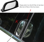 2Pcs Back Passenger Rear View Mirror Adjustable Blind Spot Mirror,Real Glass,Car SUV Side View Mirror With Convex Surface Stick on B-Pillar for Second Row Door Safely Get-Off (Black frame, 2 PCS)