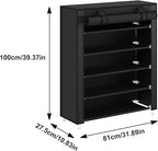Laiensia 5-Tier Vertical Shoe Rack Organizer, Space Saving Shoe Storage Organizer, Non-Woven Cover Shoe Shelf Holds 20-25 Pai