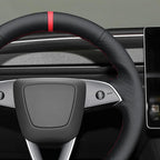 MEWANT DIY Stitching Steering Wheel Cover Wrap for Tesla Model 3 Highland 2023-2025/Model Y 2025 Highland for Tesla Model 3/Model Y Accessories