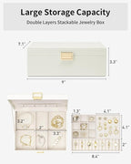 VLANDO Jewelry Box for Women, Gift for Women Girls,2 Layer Jewelry Box,Large Jewelry Organizer for Women Removable Jewelery T