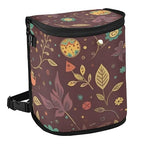 Linqin Autumn Floral Car Trash Can with Lid, Leak Proof, Waterproof, 670 Cubic Inches, 9.1 x 7.1 x 11 inches, Multipurpose Trash Bin for Car, SUV, Truck