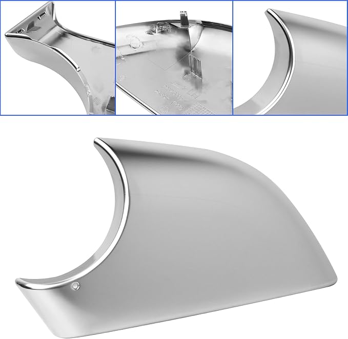 Jaronx Compatible With Tesla Model 3 Mirror Lower Cover 2017-2025,Chrome Left Drive Side Door Wing Rearview Mirror Base Bottom Cover Trim For Tesla Model 3 Accessories(Left)