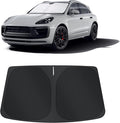 TINGLU Sun Shade for Porsche Macan 2014-2024 2025 2026 Accessories Windshield Sun Shade Window Shade UV Rays Protection Sun Visor Cover with Steering Wheel Sunshade Storage Bag