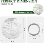 Koville 16'' Marble Lazy Susan Marble Turntable for Kitchen Dinning, Lazy Susans Organizer for Cabinet, Serving Rotation Spin