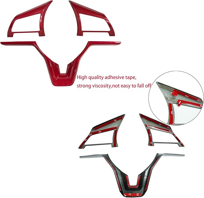 Dark Red Steering Wheel Interior Decoration Cover Trim Accessories for Nissan Altima(2019-2024),for Sentra/Versa(2020-2024),for Leaf/Kicks(2018-2024),for Rogue(2017-2020),for Rogue Sport