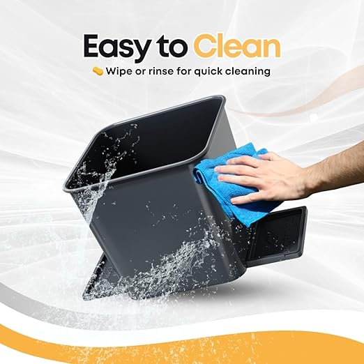 Car Trash Can for Vehicles Leakproof Compact Garbage Bin w/Stability Flap, Anti-Slip Base, Portable Trash Holder for Cars, Trucks, SUVs, Minivans (Gray, Small)
