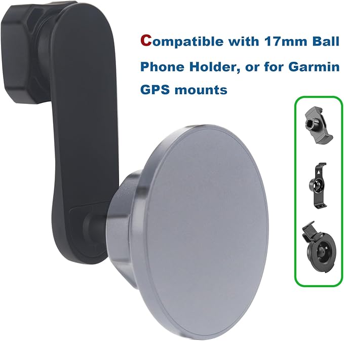 Aluminium 17mm/0.67" Ball Mount Extension Arm, Solid 17mm Vent Clip Ball Extender Female to Male for Car Vent Phone Holder - Metal Made (2.87" Short Arm)