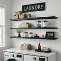 IEO Long Wooden Floating Shelves for Room Wall, Natural Wood Floating Shelves Wall Mounted Kitchen Shelf for Living Room, Bed