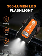 Car Battery Jump Starter 5000A, 45W PD Super Fast Charging Technology, 12V Portable Battery Jumper Booster Box with Cables