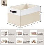 Criusia 6 Pack Large Toy Box Chest, Collapsible Sturdy Toy Storage Organizer Bins Baskets for Kids, Boys, Girls, Nursery, Pla