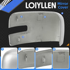 Driver Side Mirror Cover Replacement for Jeep Renegade 2015 2016 2017 2018 2019 - Left Side Mirror Covers, Rear View Mirror Cap Accessories With Lamp, Silver