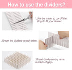 acDesign 40Pcs Grid Drawer Dividers, Adjustable Drawer Organizer for Socks, Underwear, Lingerie, Makeup, Bedroom Office Kitch