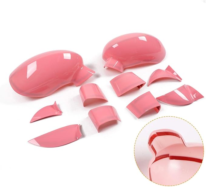 Voodonala for Challenger Rearview Mirror Cover Side Mirror Trim Shell Cover Decoration Trim for 2009-2024+Dodge Challenger Exterior Accessories ASB Pink, 10pcs