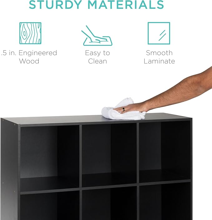 Best Choice Products 9-Cube Storage Organizer, 11in Shelf Opening, Bookcase, Display Shelf, Customizable w/ 3 Removable Back 