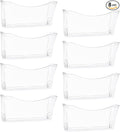 EASEPRES 8 Pack Clear Single Pocket Hanging File Organizer, Plastic Wall Mount Paper Mails Magazines Holder, Mounted Folder B