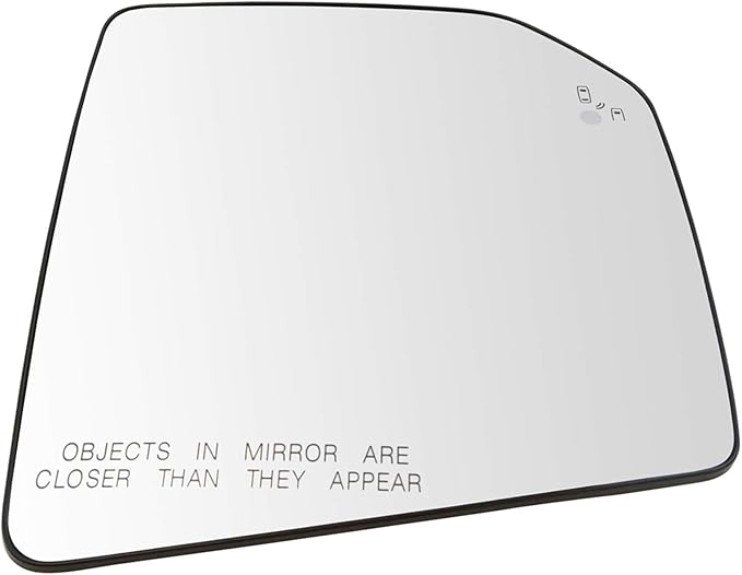 TRQ Passenger Side Mirror Glass Heated Compatible with 2015-2017 Ford F150 with Blind Spot Indicator