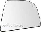 TRQ Passenger Side Mirror Glass Heated Compatible with 2015-2017 Ford F150 with Blind Spot Indicator
