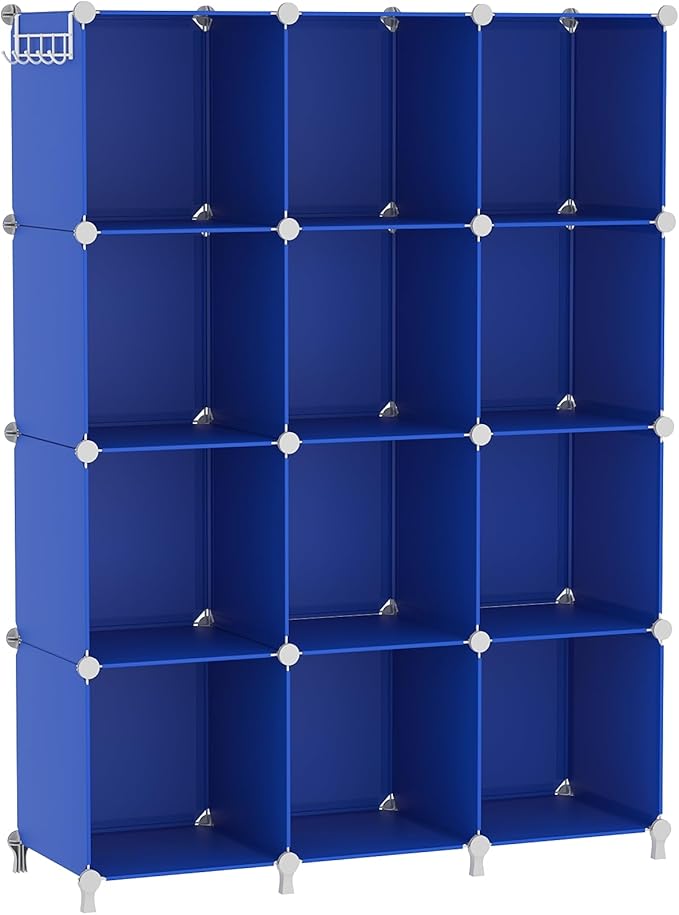 AWTATOS Cube Storage Organizer, 12 Cube Closet Organizers and Storage Shelves, DIY Stackable Bookshelf for Bedroom, Home, Adm