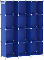 AWTATOS Cube Storage Organizer, 12 Cube Closet Organizers and Storage Shelves, DIY Stackable Bookshelf for Bedroom, Home, Adm