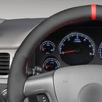 MEWANT Hand Stitch Steering Wheel Cover for Chevy Silverado 1500 2500 Suburban Tahoe Black Athsuede Steering Wheel Wrap
