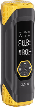 Tire Inflator Portable Air Compressor, 180PSI Cordless 6X Faster Air Pump, Air Compressor with Pressure Gauge, One Click Smart Tire Pump for Car, Motorcycle, Bicycle and Ball(Gray)