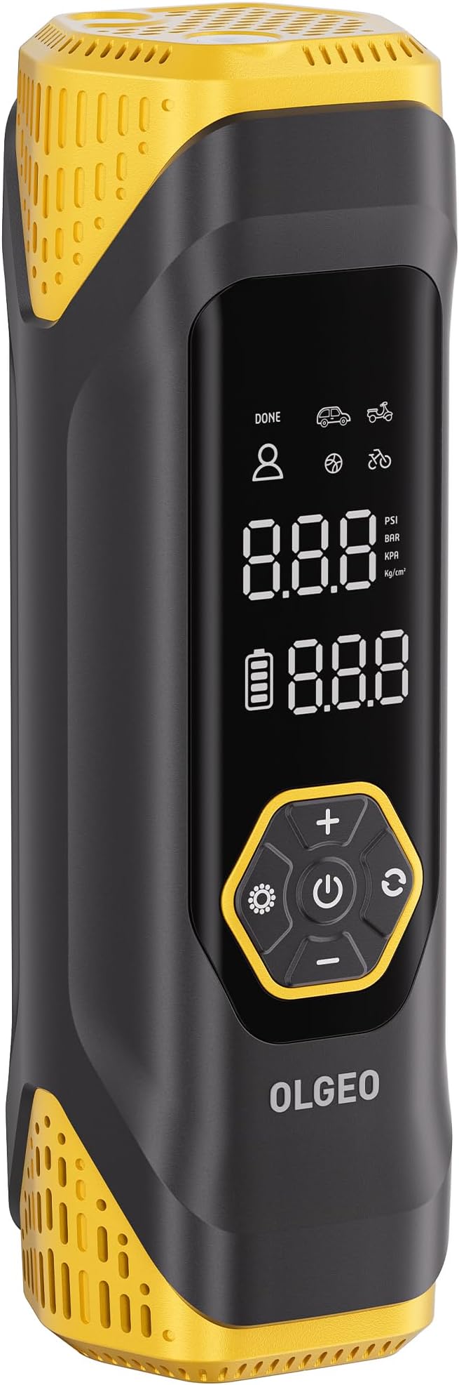 Tire Inflator Portable Air Compressor, 180PSI Cordless 6X Faster Air Pump, Air Compressor with Pressure Gauge, One Click Smart Tire Pump for Car, Motorcycle, Bicycle and Ball(Gray)