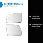 TRQ Driver and Passenger Side Mirror Glass Heated Turn Signal Blind Spot Detection Compatible with 2014-2018 Toyota Tundra GM