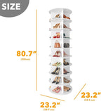 SpaceAid 9 Tier Rotating Shoe Rack Tower, Spinning Shoe Display Lazy Susan, Revolving 360 Shoe Rack Storage Round Carousel, V