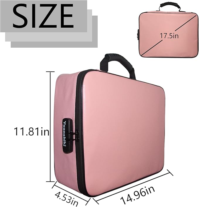 Yuanshikj Heat Insulated Fireproof Waterproof Safe File Organizer,Document Organizer Box with Lock Labels,Multi-Layer Portabl