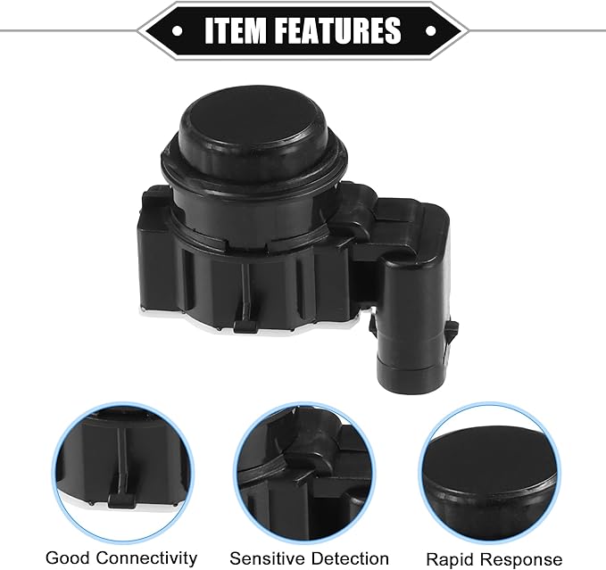 4 Pcs PDC Reverse Parking Assist Sensor Compatible for Dodge Durango 2018-2023 for Jeep Cherokee 2014-2018, Durable ABS Plastic Black Front Rear Bumper Parking Assist Sensor