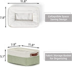 HNZIGE Collapsible Storage Baskets for Shelves(6pack) Small Fabric Bins with Handles, Linen Baskets Organizer Bins for Organi