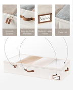 StorageWorks Under Bed Storage Containers with Cedar Wood Clothes Hanger 10 Pack