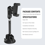 NEEWER Phone Holder for Your Car, 360° Rotating Vacuum Suction Cup Metal Cell Phone Mount Extended Magic Arm Compatible with iPhone Samsung for Windshield Skylight Navigation Video Recording, PA137
