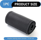 Car Steering Wheel Cover, DIY Hand-sewn Genuine Anti-slip Protector with Needle and Thread, Breathable Perforated Comfortable