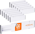 Lifewit 12 Pack 4" High Drawer Dividers 34-56cm/13.5-22" Adjustable Drawer Organizer for Clothes/Utensils, Expandable Drawer 