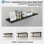 Floating Shelf Board for Wall 5/8" – No Brackets – 36" L x 10" W x 0.6" T Black Melamine Wood Floating Shelves for Bathroom, 