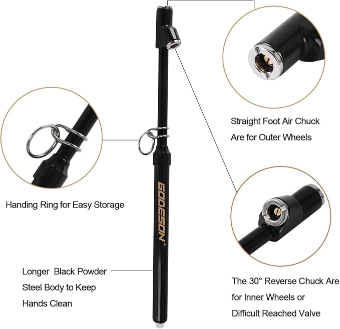 GODESON Dual Head Tire Pressure Gauge, Heavy Duty Pencil Tire Gauge Range 10-150PSI,Dual Head Truck Pen Air Pressure Gauge (Pack of 12)…