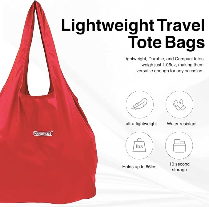 Compact Reusable Grocery Tote Bag – Lightweight, Foldable & Packable Shopping Bag for Travel