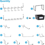 FRIMOONY Peg Board Organizer Accessories, Pegboard Hook Locks, Bins, for Organizing Pliers, Wrenches, Screwdrivers, 202-Piece