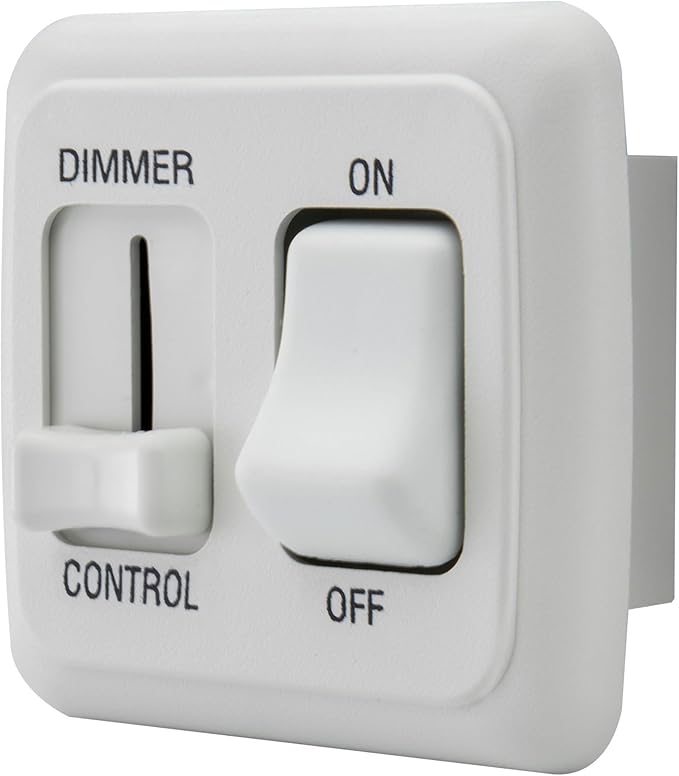 12 Volt DC Dimmer Switch for LED, Halogen, Incandescent - RV, Auto, Truck, Marine, and Strip Lighting (Large Slider, White)