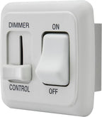 12 Volt DC Dimmer Switch for LED, Halogen, Incandescent - RV, Auto, Truck, Marine, and Strip Lighting (Large Slider, White)