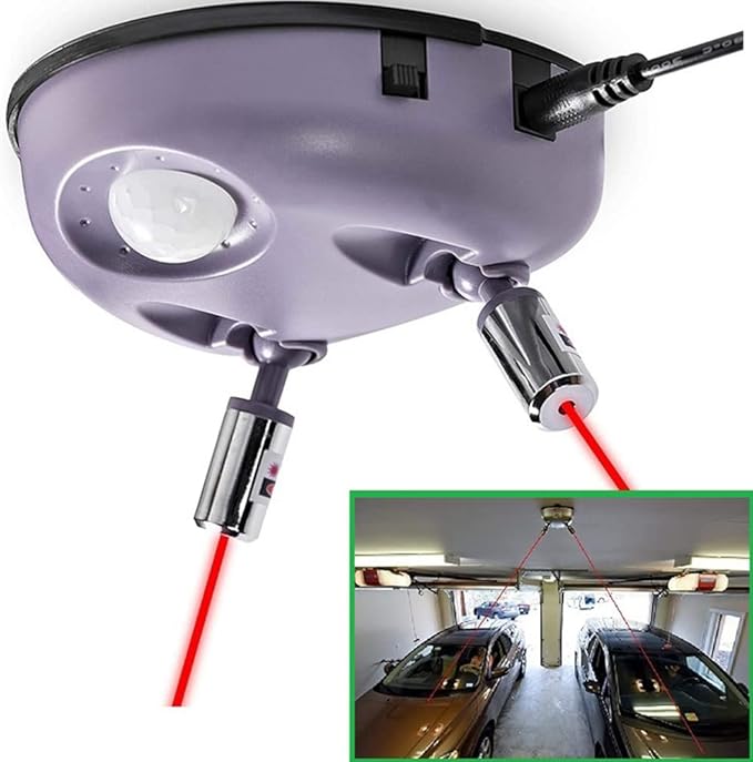 Garage Parking Assist Dual Laser Guide Sensor, Wider Angles Sensor 360 Degree Adjustable Wireless Motion Activated Car Stop Indicator Parking Aid Double Head Guide for Car SUV Automotive