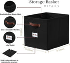 DECOMOMO Storage Baskets, 13x15x13 Storage Cube Bins with Labels for Organizing Shelves Kallax (Kallax / 4pcs, Black)