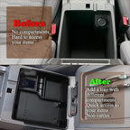 Muslogy for 2022+ Frontier Accessories Center Console Organizer Insert Tray Storage Box Armrest Organizer Compatible with Frontier 2022 2023 2024 2025 2026(Black Leather)